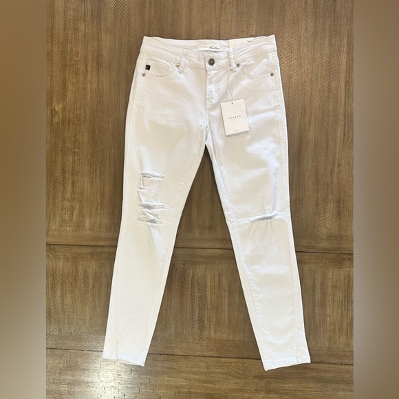 NEW Kancan White Distressed Twisted Seam Ankle Skinny Denim Jeans NWT Size 7/27 - Picture 16 of 16